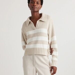Quince 100% Organic Cropped Cotton Polo Sweater